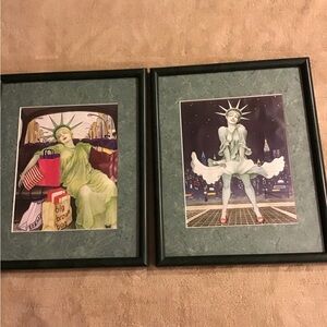 Pair, Hudson Talbott The Lady at Liberty prints: Liberty Taxi, Liberty Monroe